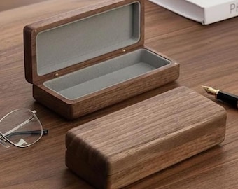 Estuche de lujo para gafas de sol de madera de nogal, caja magnética rígida para gafas, protector de gafas portátil de primera calidad, regalo único de madera para hombres y mujeres.