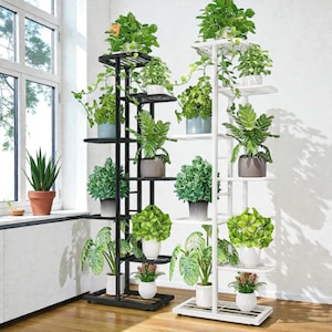 Hoher Metallblumenständer 4/6 Tier-Innen-moderne Blumenregal-vertikales Pflanzgefäß-Gestell-mehrschichtiger Ausstellungsstand für Wohnzimmerbalkon