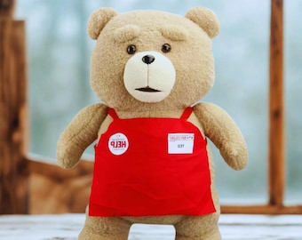 Osito de peluche de película, disfraz de delantal, regalo divertido, 46 cm