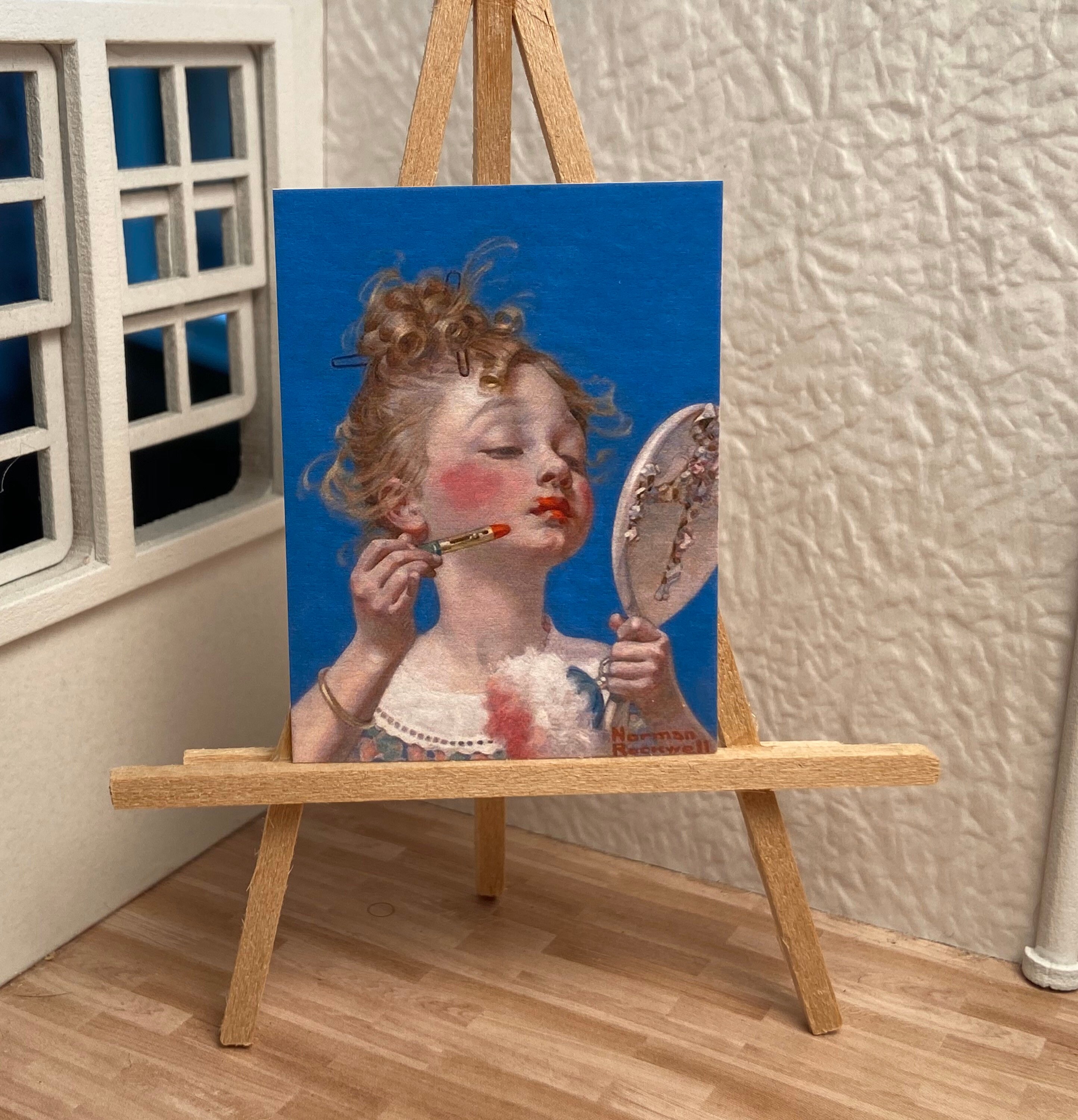 Miniature Dollhouse Room Box Wall Art Norman Rockwell Little Girl With  Lipstick Portrait Contemporary Gallery Handmade - Etsy, image size:2888x3000