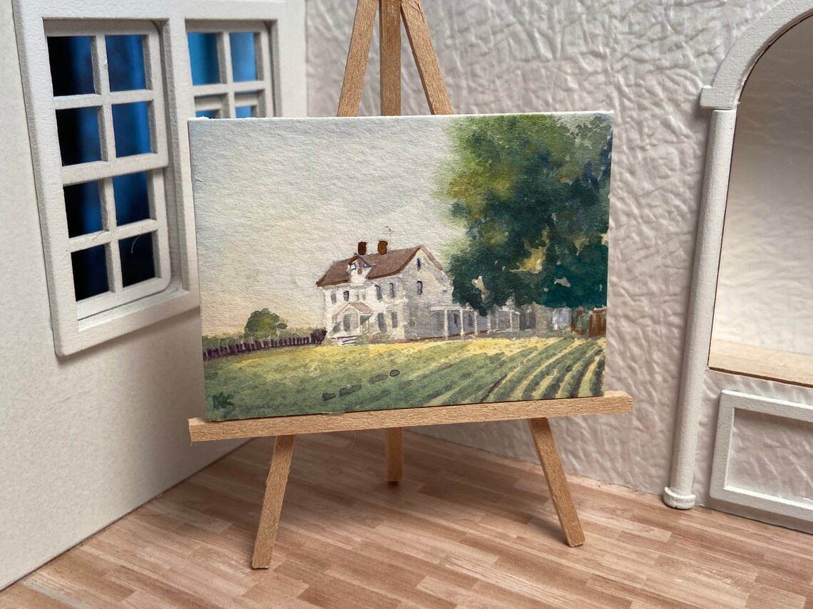Miniature Dollhouse Room Box Wall Art Painting Original Etsy