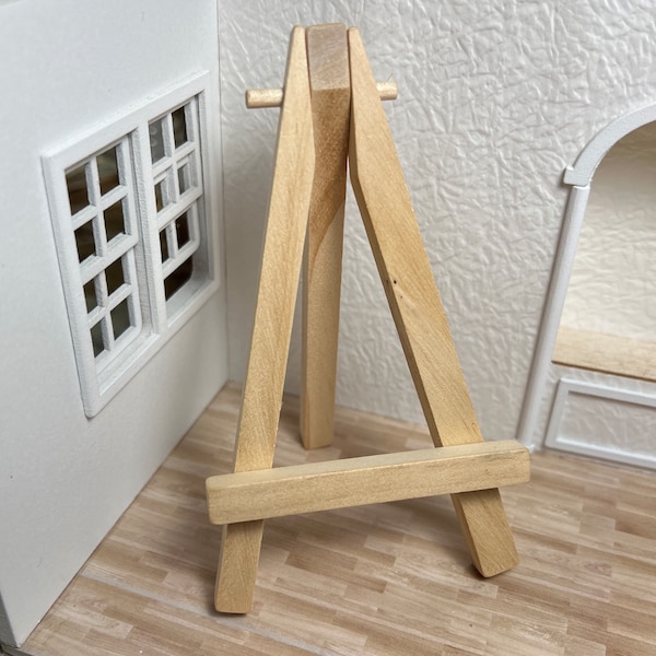 Miniature Dollhouse Room Box Mini Miniature Wooden 5" Tall Easel for Display