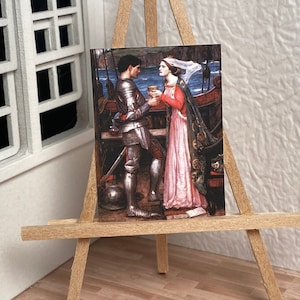 Miniature Dollhouse Room Box Wall Art Print Painting Waterhouse Tristan and Isolde Contemporary Gallery Handmade