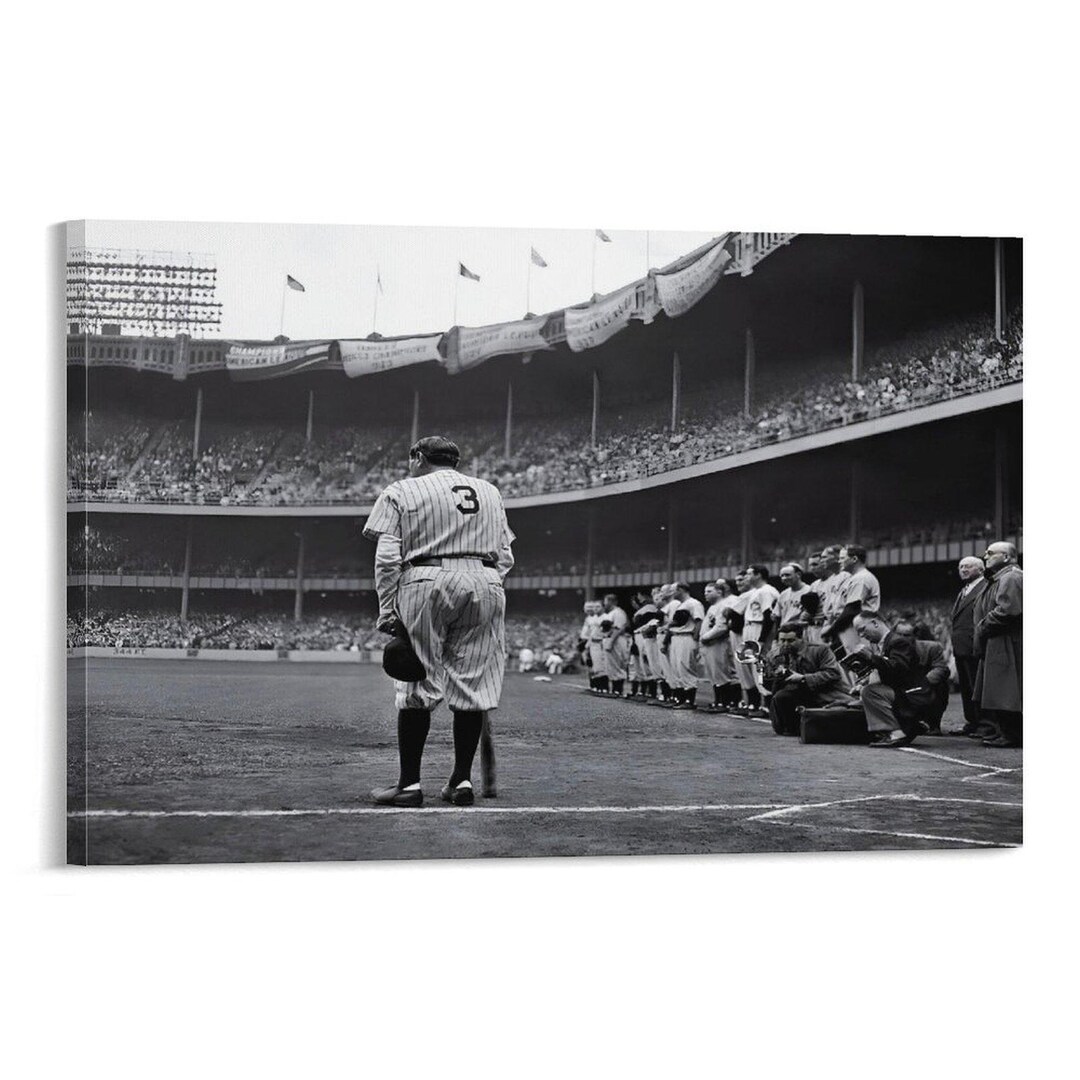 Babe Ruth Farewell Canvas Print, Yankees Stadium Wall Art - Etsy