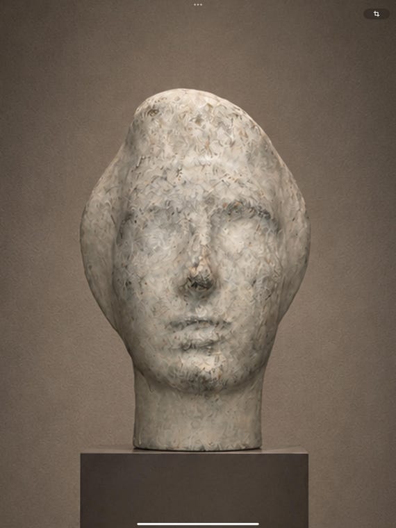 Artistic Paper Mâché Head Sculpture – Original Handmade Bust for Home Decor