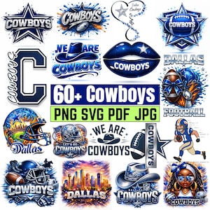 60+ Cowboys Football SVG & PNG-paket –| Dallas Retro Game Day Helmet Clipart | Blue Star Sublimation | 300 DPI Digital nedladdning Sport png