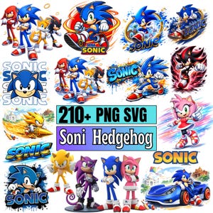 210+ Sonic the Hedgehog PNG SVG-paket, Sonic the Hedgehog, Sonic png, Sonic ansikte png, Sonic-karaktärer png, Sonic födelsedagsbebis png