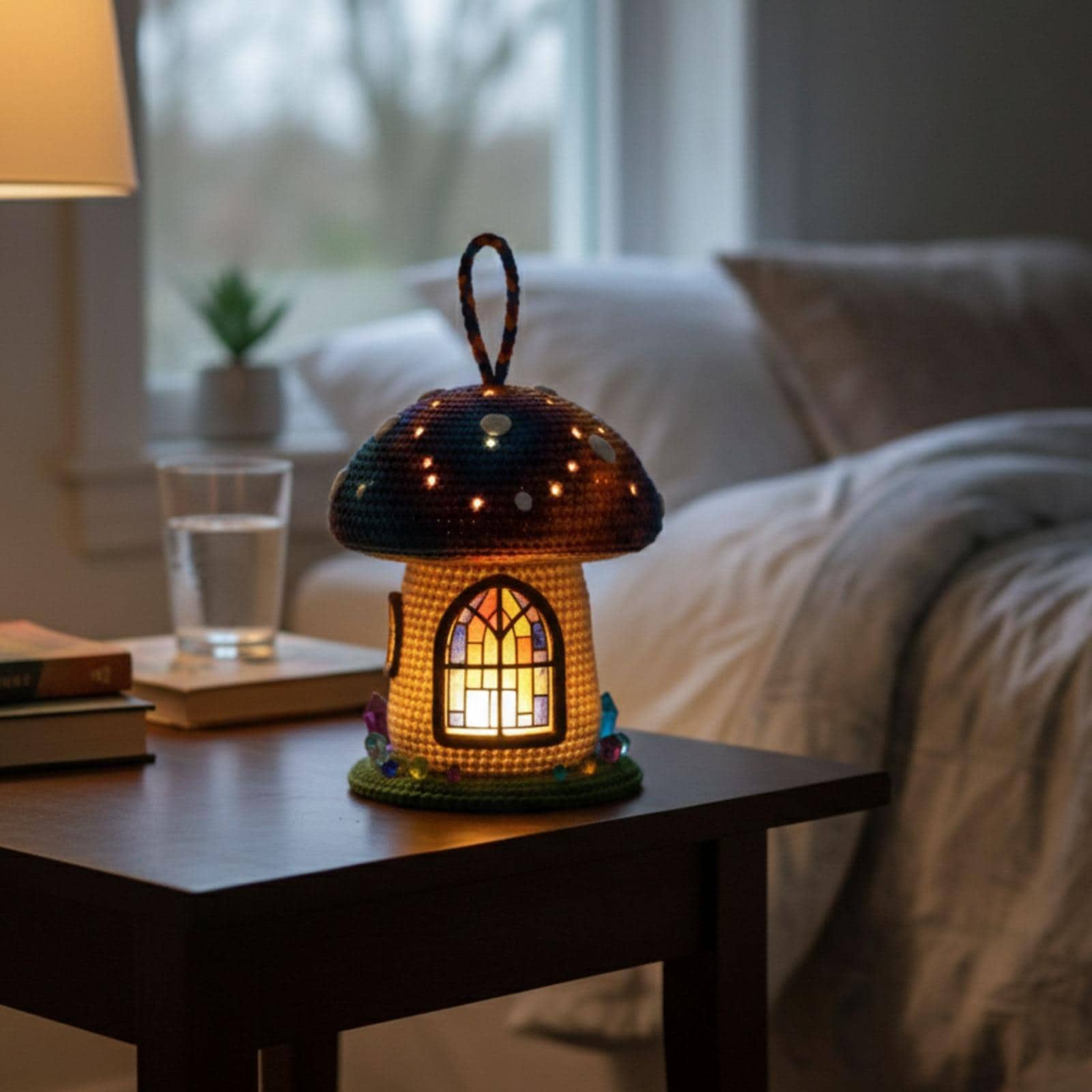 34 Crochet Lamps That Will Look Great in Your Home 34 Enchanted Mushroom Hanging Light Crochet