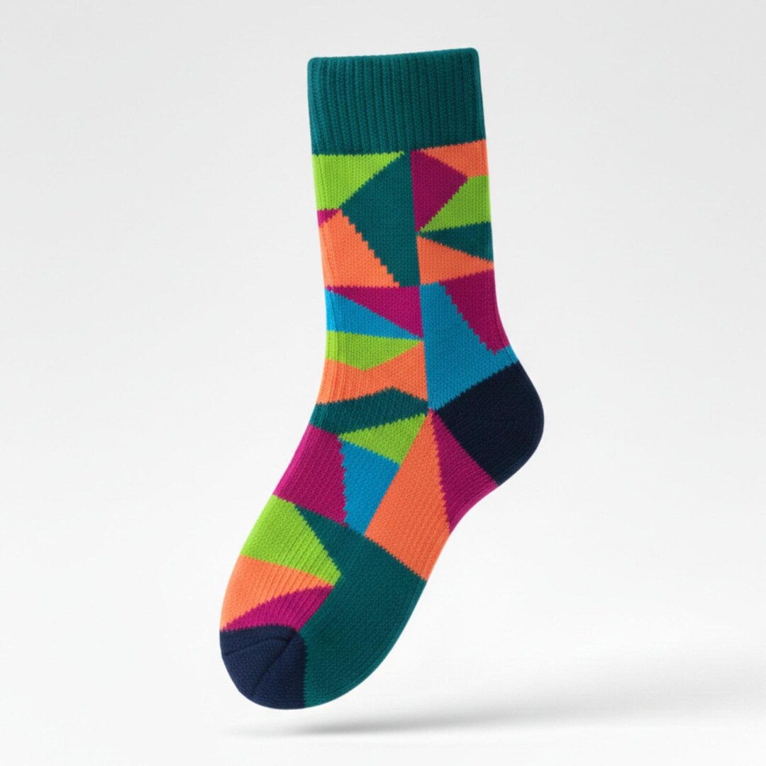 Sock Geometry Prismatic Geometry Crochet Socks Pattern Adult Crew Colorwork Heel Flap ...