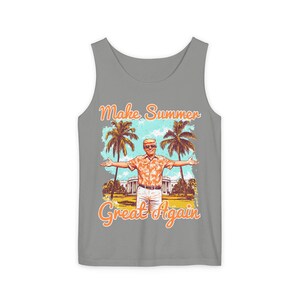 Make Summer Great Again Tank Top | Retro Trump Tropical Beach Father's Day image 9