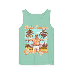 Make Summer Great Again Tank Top | Retro Trump Tropical Beach Father's Day image 6