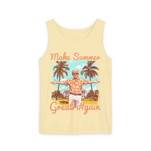 Make Summer Great Again Tank Top | Retro Trump Tropical Beach Father's Day image 5