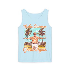 Make Summer Great Again Tank Top | Retro Trump Tropical Beach Father's Day image 8