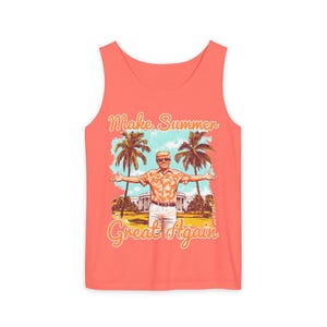 Make Summer Great Again Tank Top | Retro Trump Tropical Beach Father's Day image 3