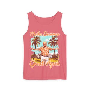 Make Summer Great Again Tank Top | Retro Trump Tropical Beach Father's Day image 11