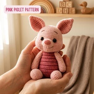 Virkmönster för Nasse i PDF-format - Söt gris amigurumi plyschleksak, virkmönster för bondgårdsdjur, digitalt virkmönster för rosa gris