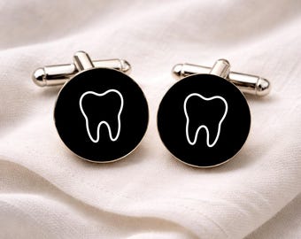 Dentist Cufflinks • Dental Gift • Tooth Cufflinks • Dentistry Gift • Dental Hygienist Gift • Dentist Graduation Gift • Gift for Birthday