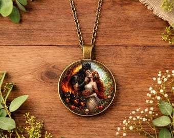 Hades Persephone Necklace • Greek Mythology Jewellery • Romantic Gothic Pendant • Underworld Love Gift • Mythology Necklace