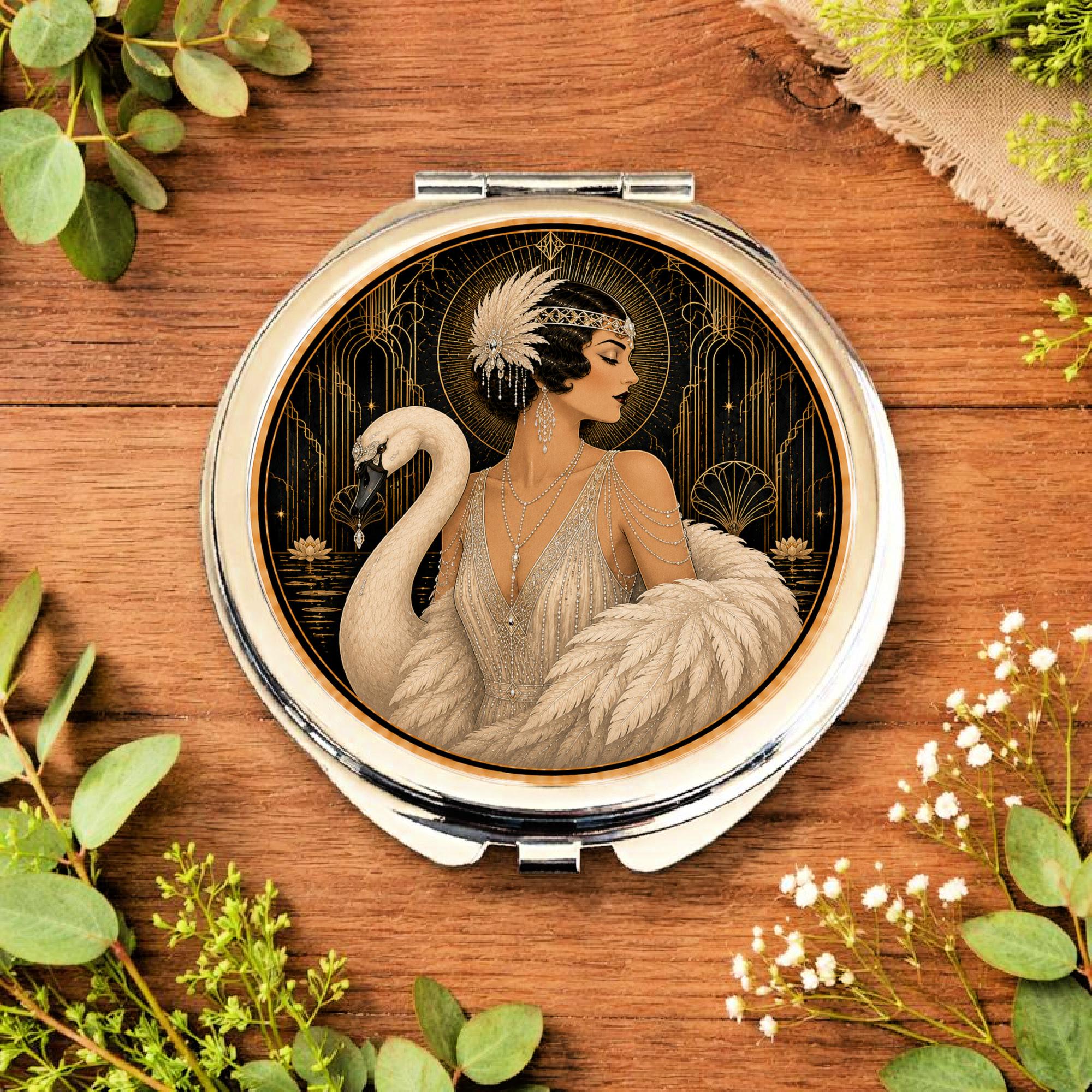 Vintage Swan Mirror - Etsy