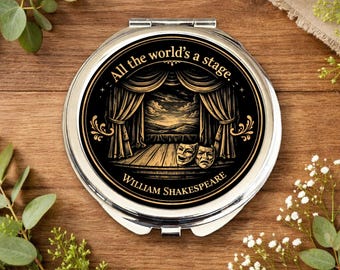 All the World’s a Stage Mirror • Shakespeare Mirror • Theatre Gift • Drama Gift • Actor Gift • Dark Academia Mirror • Literary Gift
