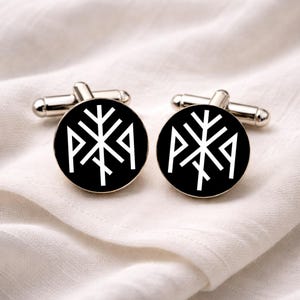 Protection Bind Rune Cufflinks • Viking Rune Cufflinks • Norse Protection Symbol • Groom Gift • Groomsmen Gift • Nordic Jewellery •