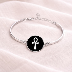 Pulsera Ankh • Joyería con el símbolo egipcio Ankh • Símbolo de la vida eterna • Pulsera del antiguo Egipto • Regalo de joyería espiritual • Regalo de cumpleaños