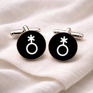 Non Binary Cufflinks • Genderqueer Symbol Cufflinks • LGBTQ+ Jewellery • Pride Gift • Inclusive Jewellery • Gift for Birthday or Christmas