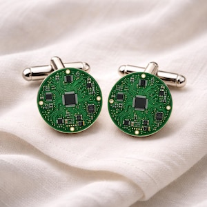 Circuit Board Cufflinks • PCB Cufflinks • Programmer Gift • IT Specialist Gift • Engineer Gift