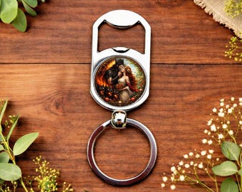 Hades Persephone Bottle Opener Keyring • Greek Mythology Gift • Romantic Gothic Keychain • Underworld Love Gift • Mythology Keyring