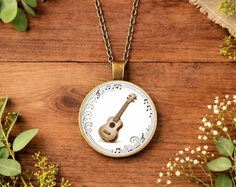 Ukulele Necklace Musician Gift • Ukulele Player Jewellery • Ukulele Pendant • Uke Player Gift • Music Teacher Necklace