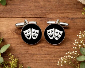 Theater Masken Manschettenknöpfe • Drama Komödie Tragödie Manschettenknöpfe • Geschenk für Schauspieler • Theater Liebhaber Geschenk • Drama Lehrer Geschenk • Geschenk Boxed