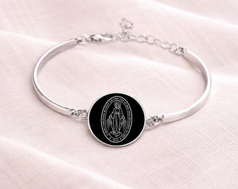 Miraculous Medal Bracelet • Virgin Mary Bracelet • Catholic Jewellery • Christian Gift • Religious Bracelet • Gift for Birthday or Christmas