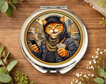 Lustro dla kota Roadman • Prezent dla kota w stylu ulicznym • Lustro dla kota w miejskim stylu • Prezent w stylu ulicznym w Wielkiej Brytanii • Fajne lustro dla kota • Estetyczna pułapka na kota