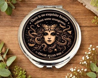 Edgar Allan Poe Mirror • There is No Exquisite Beauty Mirror • Gothic Mirror • Dark Academia Mirror • Alternative Gift • Literary Mirror