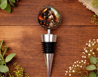 Hades Persephone Bottle Stopper • Greek Mythology Gift • Romantic Gothic Wine Stopper • Underworld Love Gift • Mythology Barware