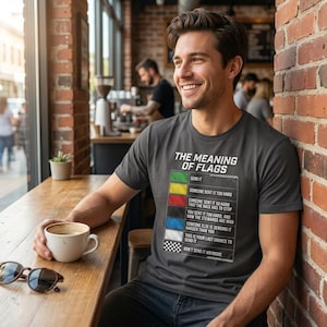 The Meaning Of Flags Racing Shirt, Funny Motorsports Tee, Send It Race Car Driver Gift, Sarcastic Racing Flag Chart, Gildan Unisex Humor Tee bild 1