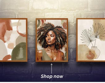 Set of 3 Neutral Boho Wall Art, Abstract Botanical Gallery Wall Decor (Digital Download)