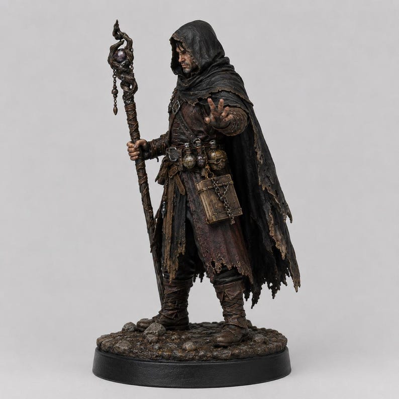 Hechicero Bandido STL — Miniatura de mago forajido de fantasía para DnD, impresa en 3D, para juegos de rol de mesa imagen 6