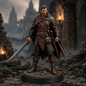 Bandit Captain STL — DnD Fantasy Highway Robber Leader Miniature 3D Print Tabletop image 5