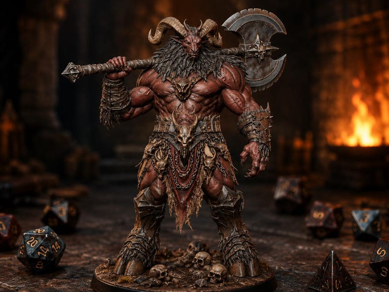 Baphomet Demon Lord STL — Ragnarok Online MVP Boss Strength Pose DnD 3D Print Miniature image 5