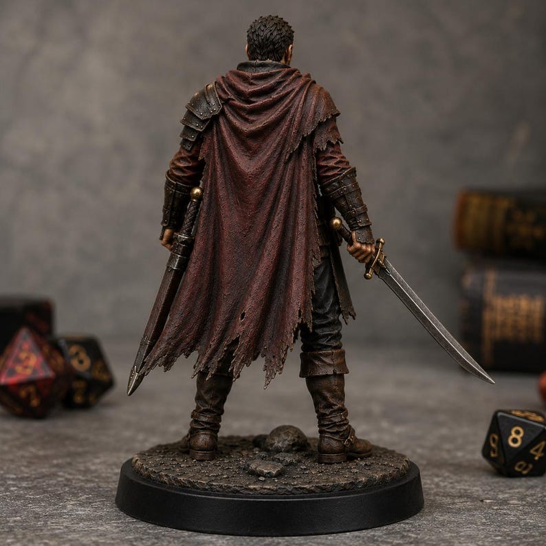 Bandit Captain STL — DnD Fantasy Highway Robber Leader Miniature 3D Print Tabletop image 3