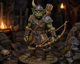 オークの弓兵 STL — ラグナロク オンラインにインスパイアされたオークの弓兵ミニチュア（D&D 3D プリント卓上ゲーム用）