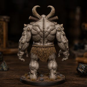 Gigante Cornudo STL — Miniatura de jefe gigante de montaña para DnD Fantasy (impresión 3D) imagen 4