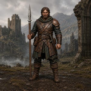 Mercenary Spearman STL — DnD Fantasy Sellsword Pike Phalanx Miniature 3D Print Tabletop RPG image 2
