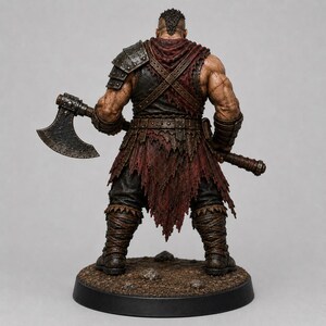 Bandit Rohling STL — D&D Fantasy Axt Straßenräuber Berserker Miniatur 3D Druck Tabletop Bild 3