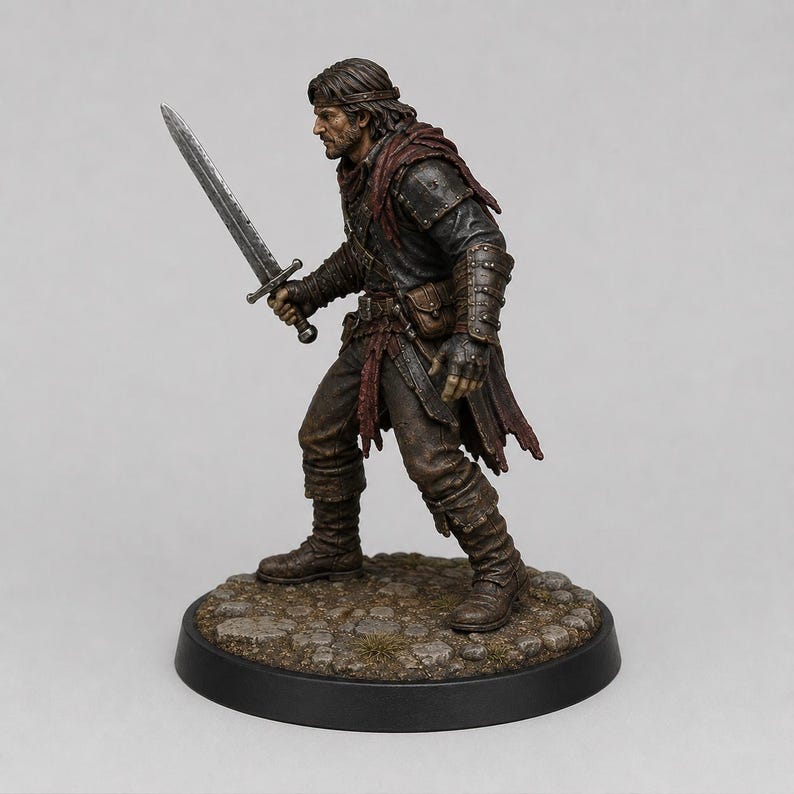 Bandit Swordsman STL — D&D Miniature 3D Print Tabletop Bild 5