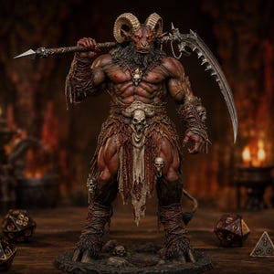 Baphomet Demon Lord STL — Ragnarok Online Inspired MVP Boss Miniature DnD 3D Print image 1