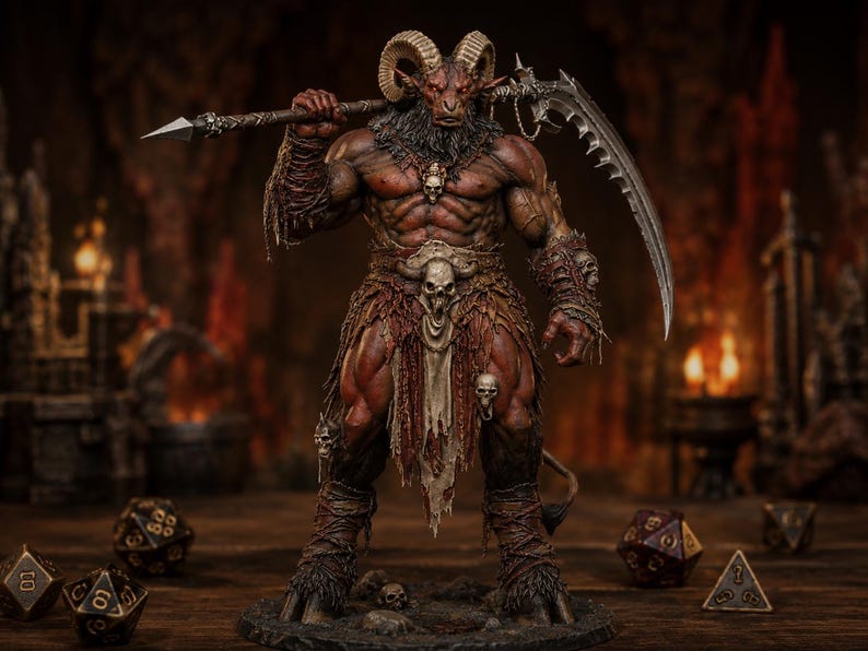 Baphomet Demon Lord STL — Ragnarok Online Inspired MVP Boss Miniature DnD 3D Print image 1