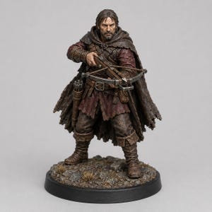 Bandit Crossbowman STL — DnD Fantasy Highway Robber Sniper Miniature 3D Print Bordsskiva bild 6