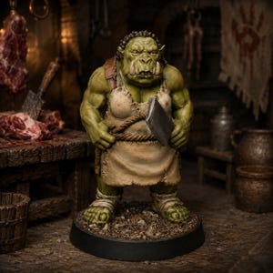 オークレディSTL — ラグナロクオンラインにインスパイアされた女性オーク戦士のミニチュア（D&D 3Dプリント用） 画像 1